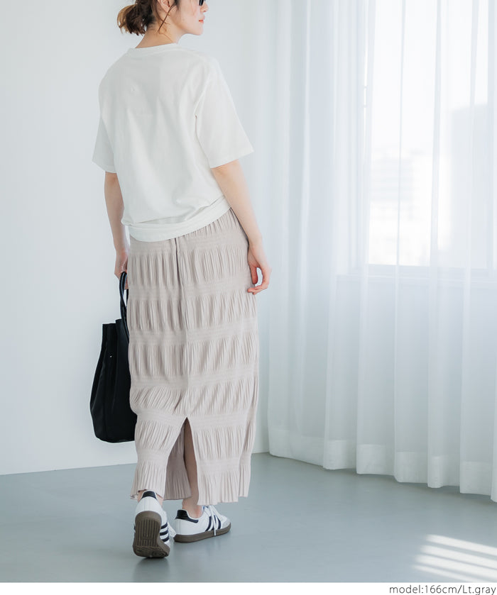 I-line pleated skirt