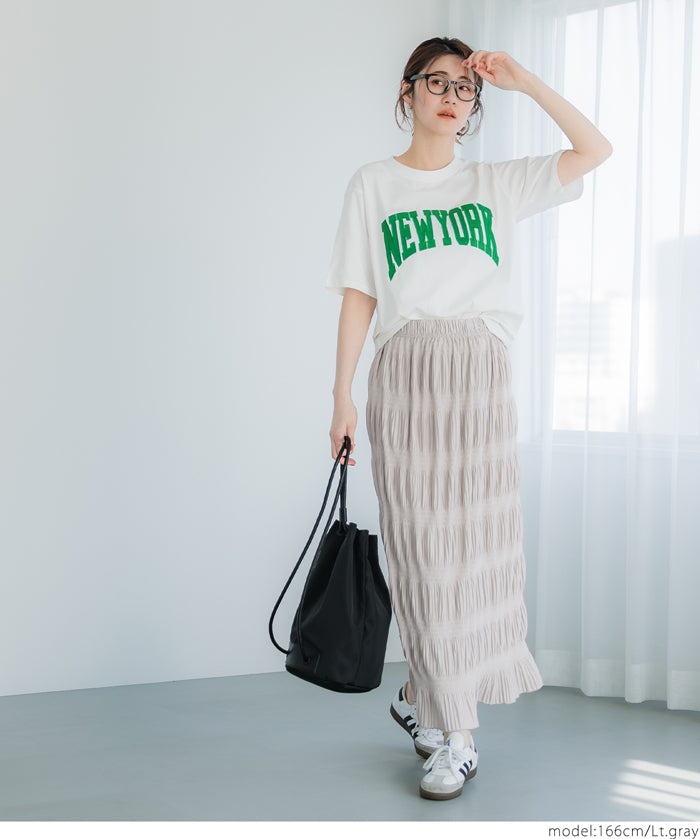 I-line pleated skirt