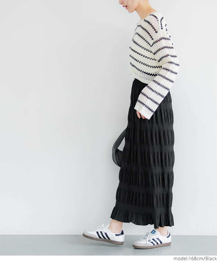 I-line pleated skirt