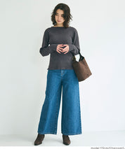 Angora touch boat neck rib knit