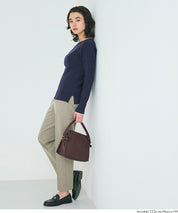 Angora touch boat neck rib knit