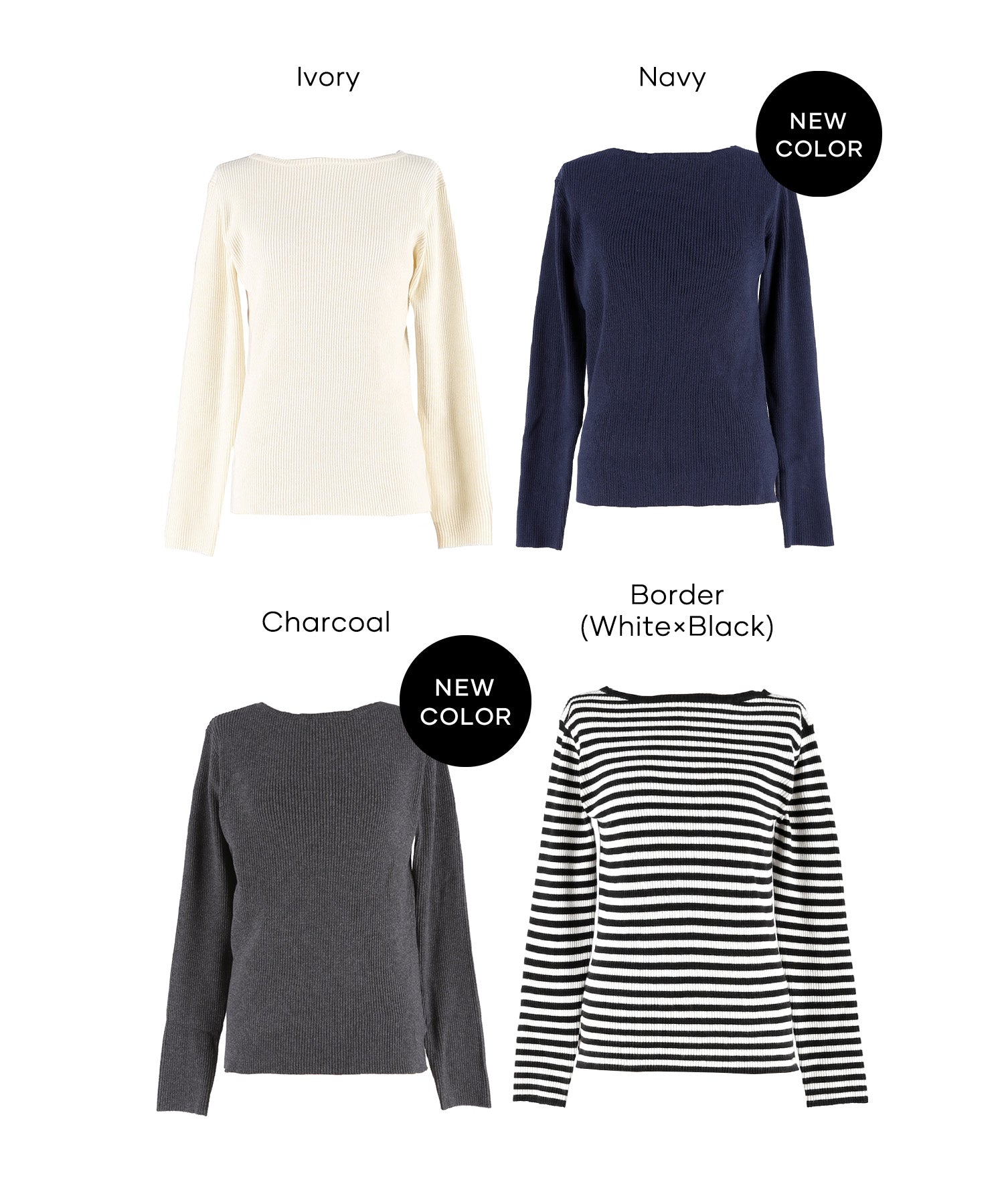 Angora touch boat neck rib knit