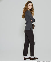 Angora touch boat neck rib knit