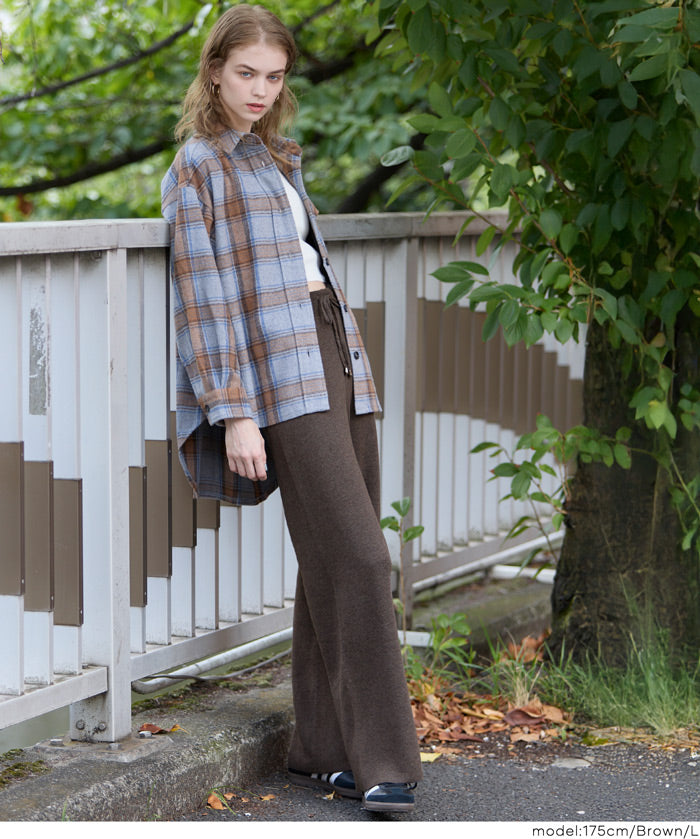 Easy knit wide pants