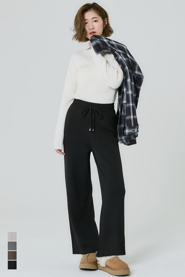 Easy knit wide pants