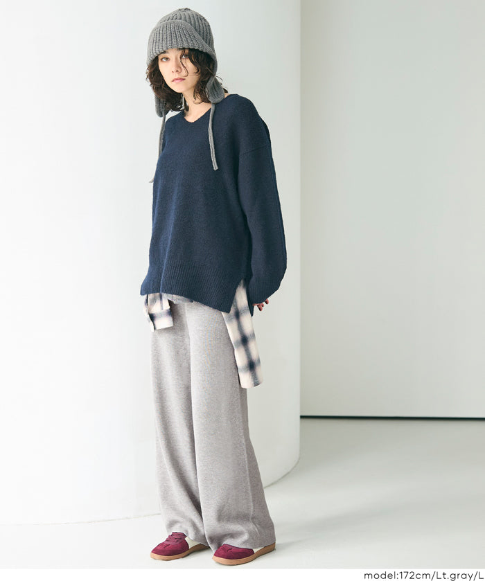 Easy knit wide pants