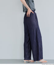 "Selected" Japanese wide-leg casual pants with fine shimmering water ripples