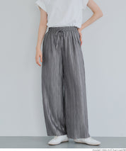 "Selected" Japanese wide-leg casual pants with fine shimmering water ripples