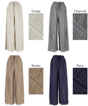 "Selected" Japanese wide-leg casual pants with fine shimmering water ripples