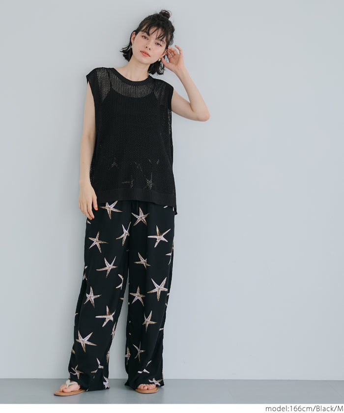 Classic Hole Sheer Sleeveless Tank Top