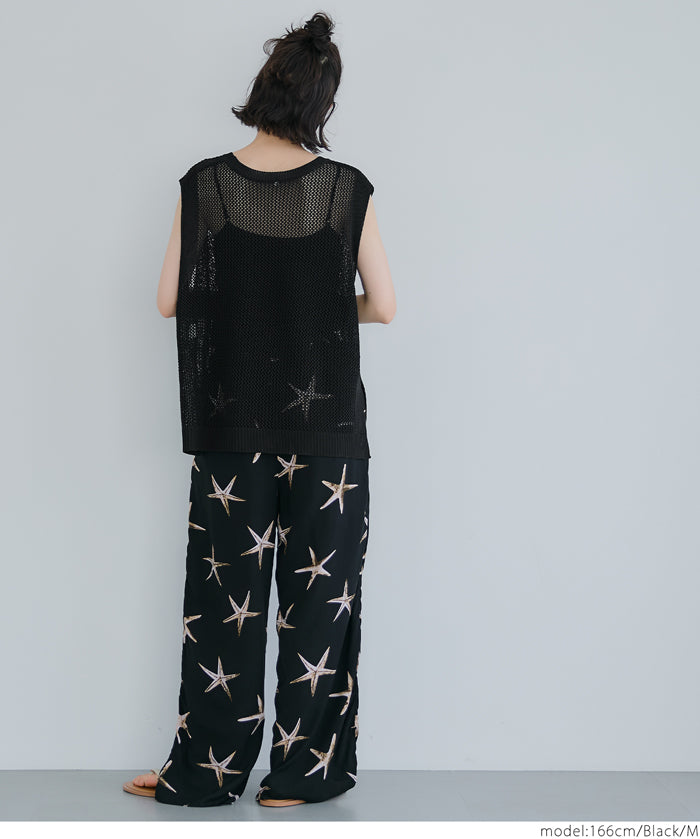 Classic Hole Sheer Sleeveless Tank Top