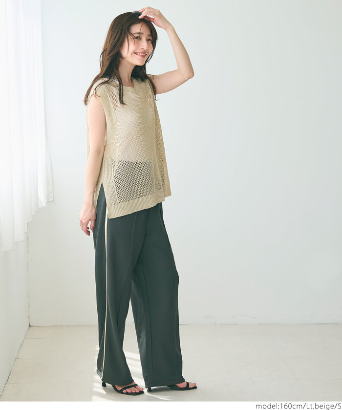 Classic Hole Sheer Sleeveless Tank Top