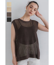 Classic Hole Sheer Sleeveless Tank Top