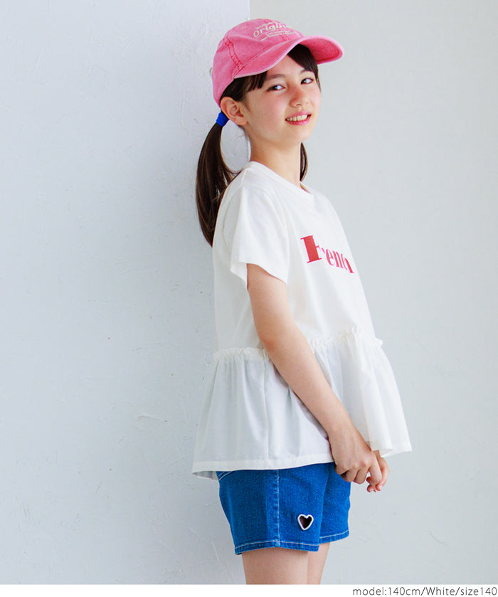 Children's lotus leaf patchwork short-sleeved top