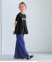 Children's lotus leaf patchwork short-sleeved top