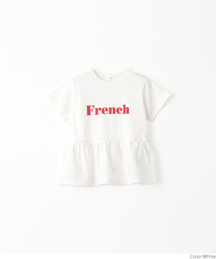 Children's lotus leaf patchwork short-sleeved top