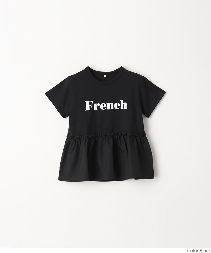 Children's lotus leaf patchwork short-sleeved top