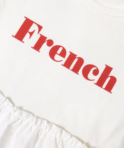 Children's lotus leaf patchwork short-sleeved top