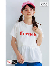 Children's lotus leaf patchwork short-sleeved top