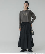 Puff sleeve logo T-shirt