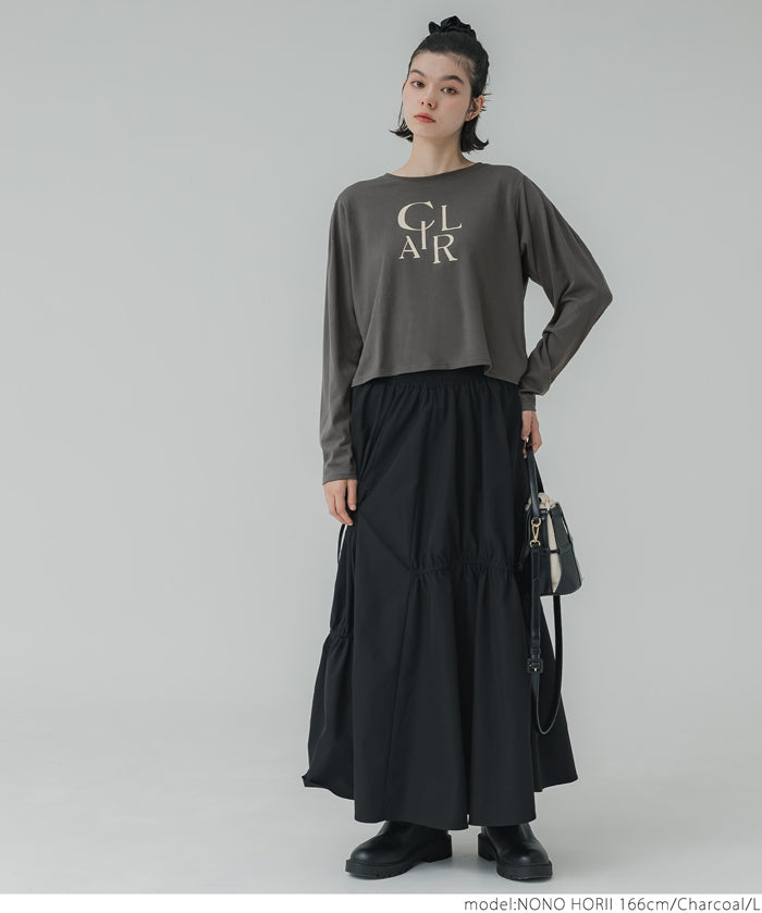 Puff sleeve logo T-shirt