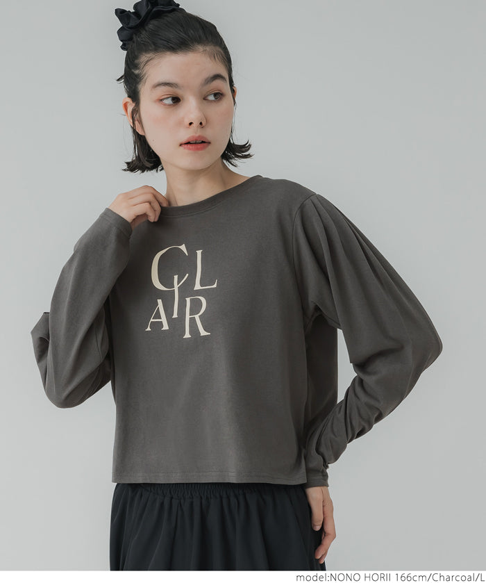 Puff sleeve logo T-shirt