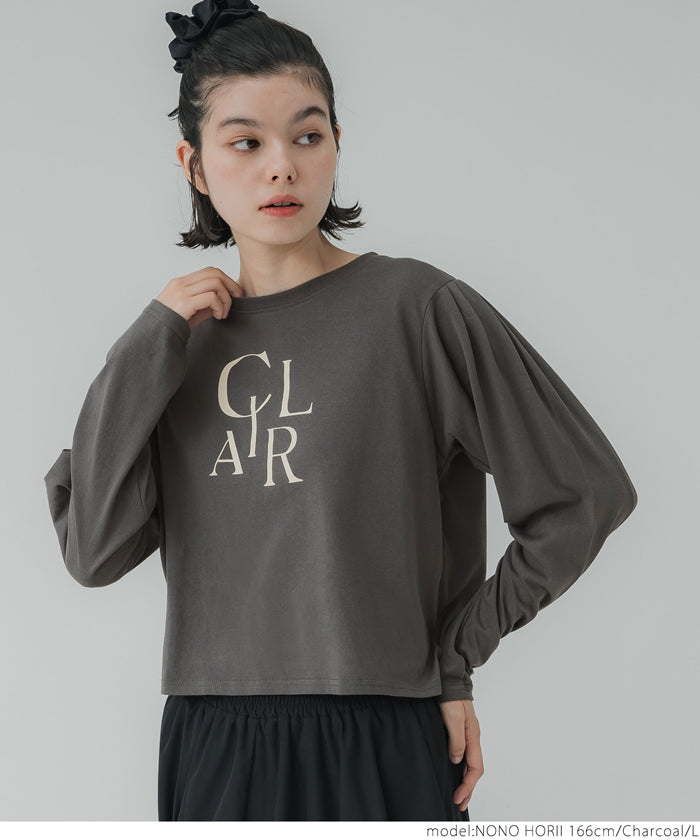 Puff sleeve logo T-shirt