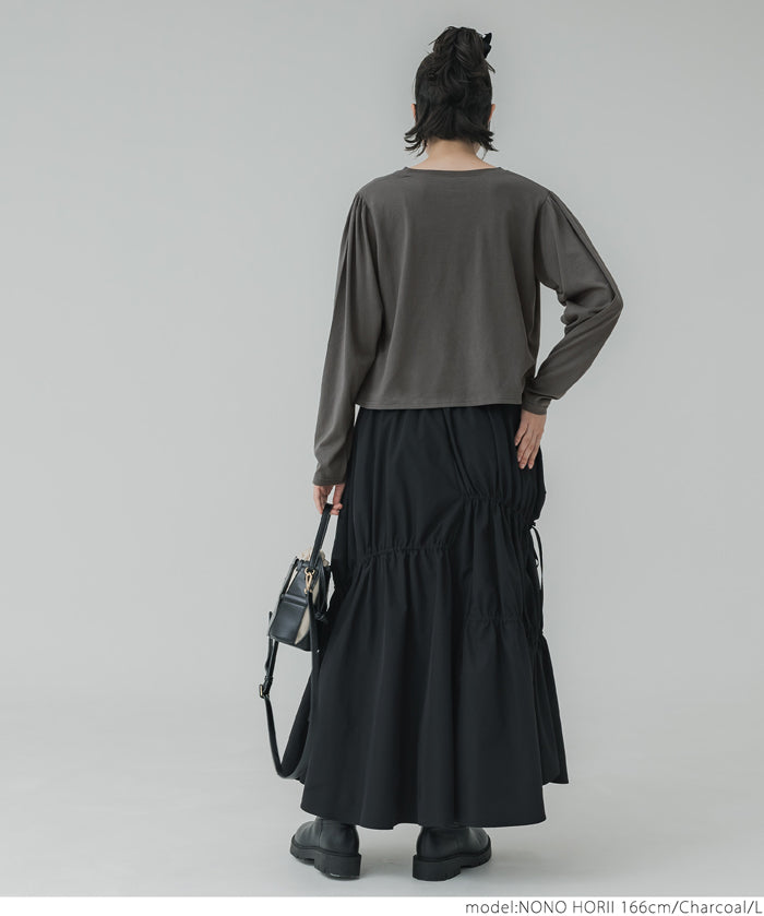 Puff sleeve logo T-shirt