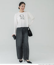 Puff sleeve logo T-shirt