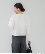 Puff sleeve logo T-shirt