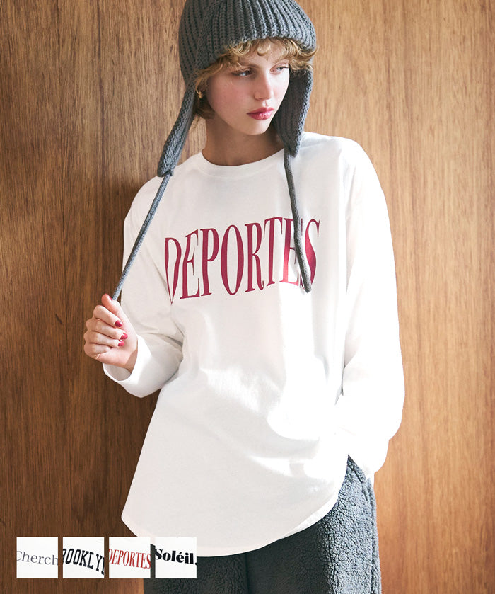 Tail cut assorted print cotton long sleeve T-shirt