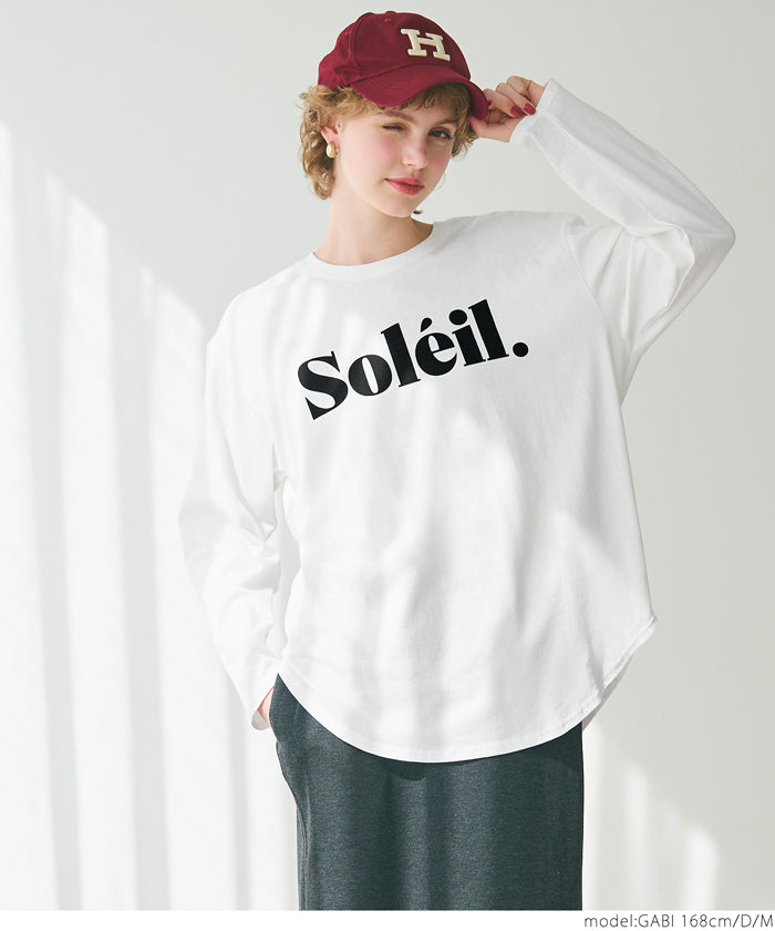 Tail cut assorted print cotton long sleeve T-shirt