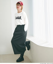 Tail cut assorted print cotton long sleeve T-shirt