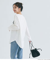 Tail cut assorted print cotton long sleeve T-shirt