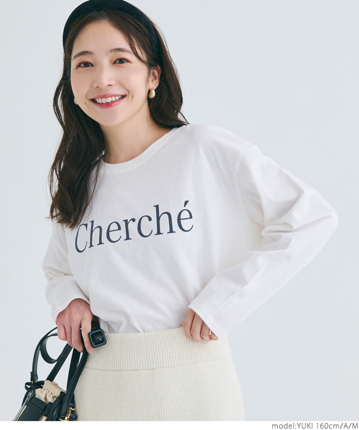 Tail cut assorted print cotton long sleeve T-shirt