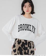 Tail cut assorted print cotton long sleeve T-shirt
