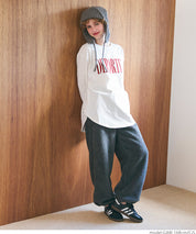 Tail cut assorted print cotton long sleeve T-shirt