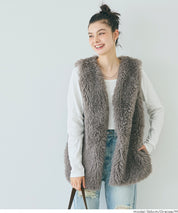 Japanese style luxurious fur vest