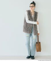 Japanese style luxurious fur vest
