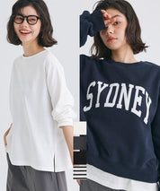 Side slit layered cotton T-shirt