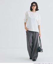 Side slit layered cotton T-shirt