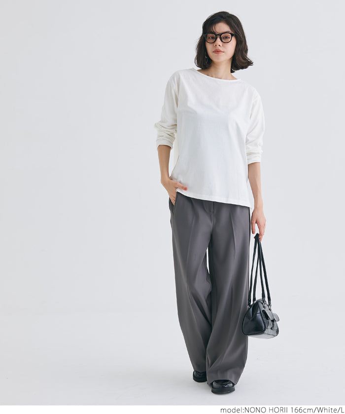 Side slit layered cotton T-shirt