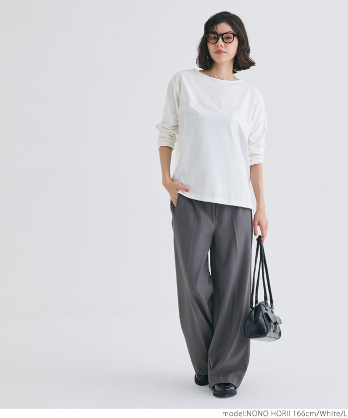 Side slit layered cotton T-shirt