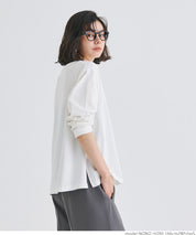 Side slit layered cotton T-shirt