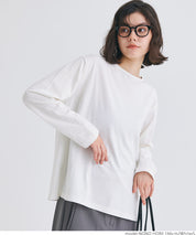 Side slit layered cotton T-shirt