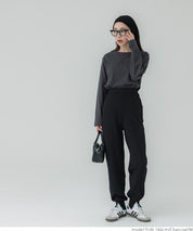 Side slit layered cotton T-shirt