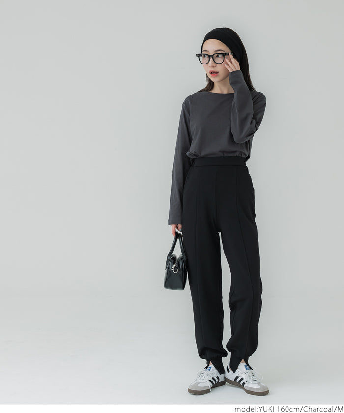 Side slit layered cotton T-shirt