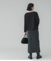 Side slit layered cotton T-shirt