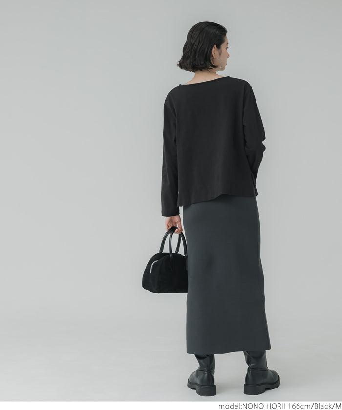 Side slit layered cotton T-shirt