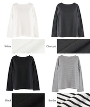 Side slit layered cotton T-shirt